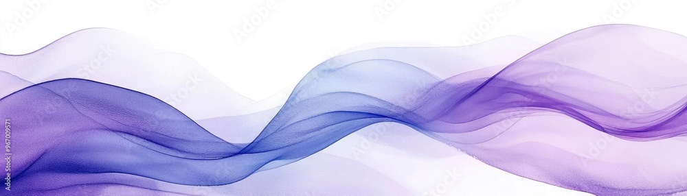 Poster a serene abstract wave pattern with soft purple hues, conveying a sense of calmness and fluidity in 