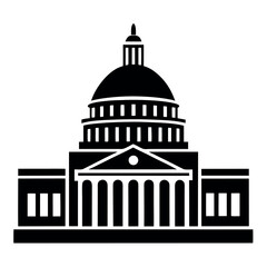 capitol icon vector art illustration