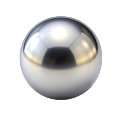 Metallic silver ball isolated on transparent background