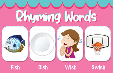 Rhyming Words Illustration