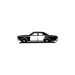 vector illustration of a luxury Bluesmobile car with a side view. best for badges, emblems. available in eps 10