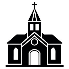 Church icon vector art illustration