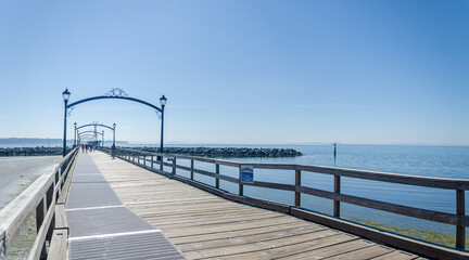 White Rock Pier and the semiahmoo bay inland waters,  Surrey, BC, Canada