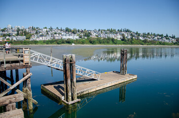 White Rock Pier and the semiahmoo bay inland waters, Surrey, BC, Canada