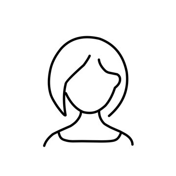 recommend clip art: Woman wig line outline icon