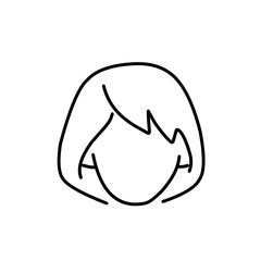 Woman wig line outline icon