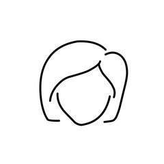 Woman wig line outline icon