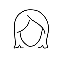 Woman wig line outline icon