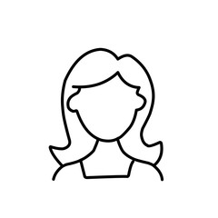 Woman wig line outline icon