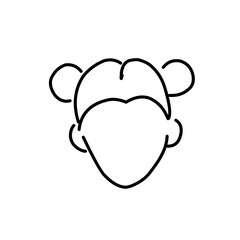 Woman wig line outline icon