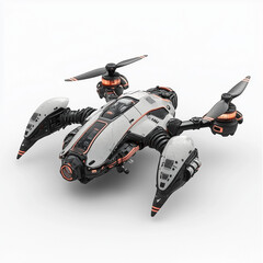 3D render of a futuristic drone isolated on a white background