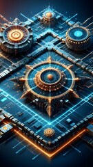 Cybersecurity concept for Business and user interface.	