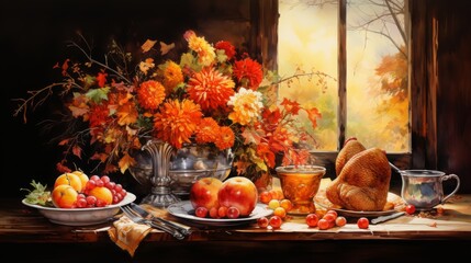 Thanksgiving and the Harvest Feast 23 November Generative AI