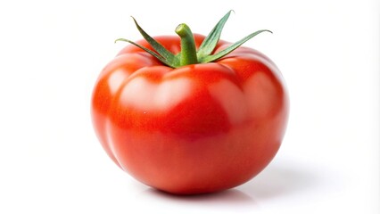 Tomato isolated on white background with full depth of field close-up
