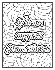Positive quote coloring page for kids. Motivational Swear word. Inspirational quote coloring page for adults. Motivational quote coloring page. Affirmative quote coloring page. Motivational typography