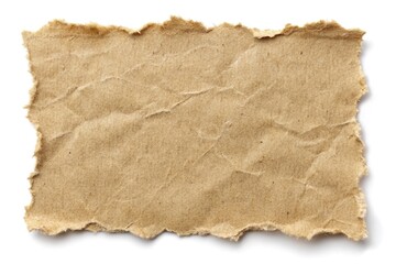 Torn paper scrap isolated on white with clipping path medium shot