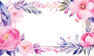 A frame of flowers with a white background that says spring