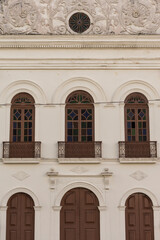 Obraz premium Beautiful view to old historic church building in João Pessoa
