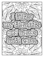 Positive quote coloring page for kids. Motivational Swear word. Inspirational quote coloring page for adults. Motivational quote coloring page. Affirmative quote coloring page. Motivational typography