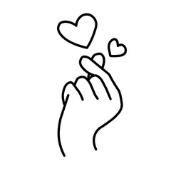 Obraz premium Heart in hand line icon
