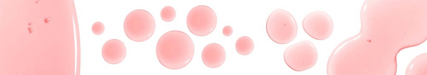 banner round drop of serum gel close-up on a white background cosmetic products