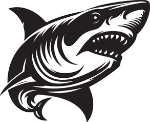 shark head silhouette vector art