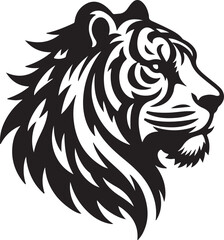tiger head silhouette vector art