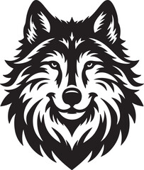 Fototapeta premium Wolf head silhouette vector art