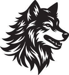 Wolf head silhouette vector art