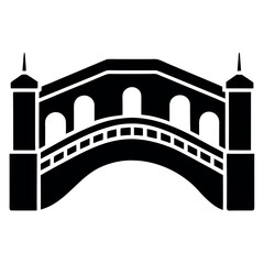Rialto bridge icon vector art illustration