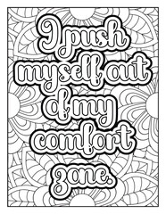 Positive quote coloring page for kids. Motivational Swear word. Inspirational quote coloring page for adults. Motivational quote coloring page. Affirmative quote coloring page. Motivational typography