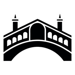 Rialto bridge icon vector art illustration