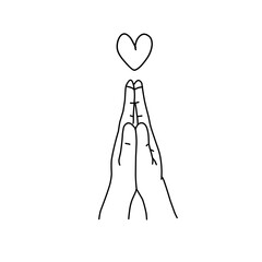 Hand with love icon vector illustration