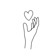 Hand with love icon vector illustration