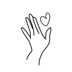 Fototapeta premium Hand with love icon vector illustration