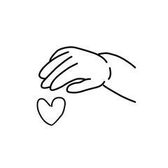 Hand with love icon vector illustration