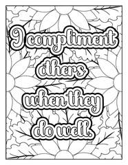 Positive quote coloring page for kids. Motivational Swear word. Inspirational quote coloring page for adults. Motivational quote coloring page. Affirmative quote coloring page. Motivational typography
