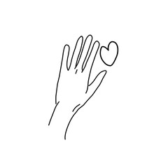 Hand with love icon vector illustration