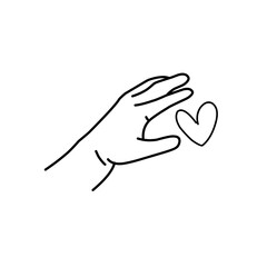 Hand with love icon vector illustration