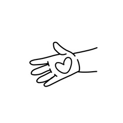Hand with love icon vector illustration