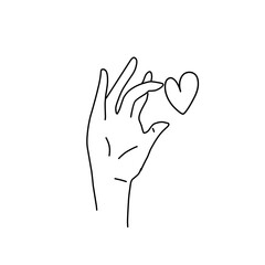 Hand with love icon vector illustration