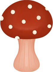 red poison mushroom with white dot