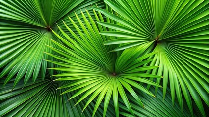 Fototapeta premium Tropical green palm leaf frond background