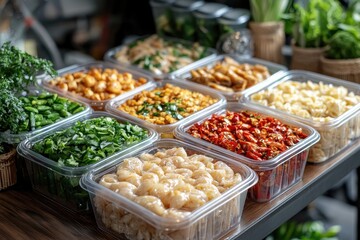 Obraz premium Ingredients for asian dishes prepared and ready for cooking