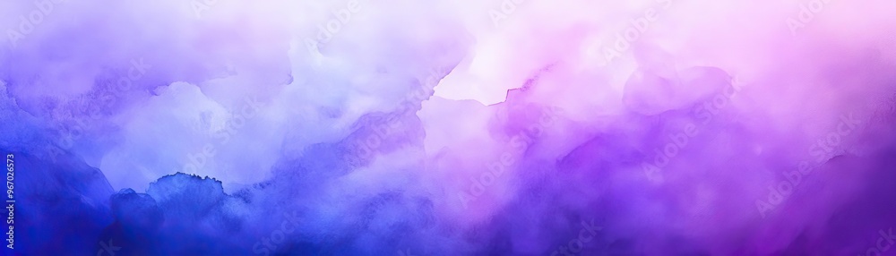 Poster a soft blend of purple and blue hues creating an abstract watercolor effect, perfect for backgrounds