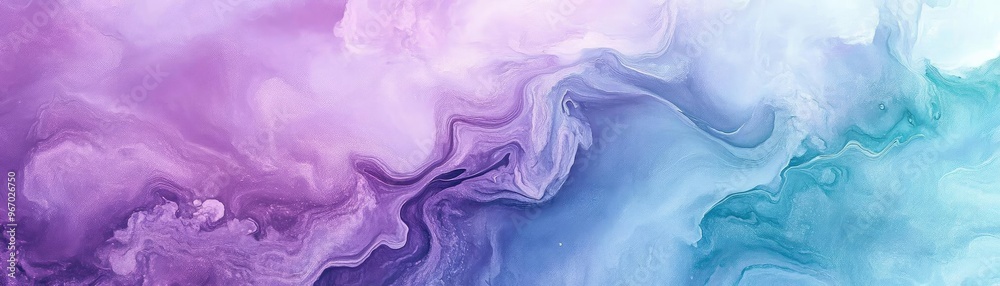 Poster vibrant abstract swirl of purple and blue hues, creating a calming and artistic background for vario