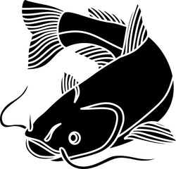 Cat fish illustration vector