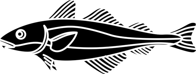 Cod fish illustration vector