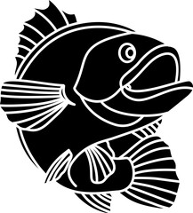 Grouper fish illustration vector