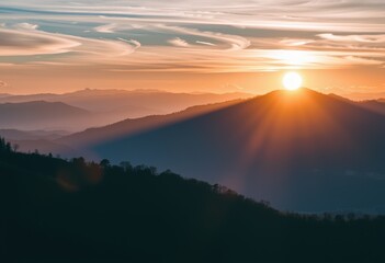 Fototapeta premium sunrise over the mountains